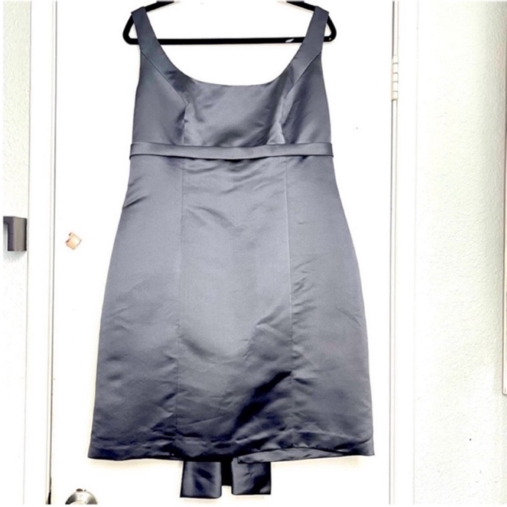 Melissa Sweet Empire Waist Rhinestone Detail Cocktail Dress Charcoal Gray Sz 14
